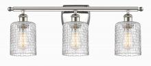  516-3W-PN-G112C-5CL - Cobbleskill - 3 Light - 25 inch - Polished Nickel - Bath Vanity Light