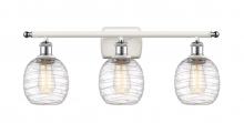  516-3W-WPC-G1013-LED - Belfast - 3 Light - 26 inch - White Polished Chrome - Bath Vanity Light