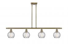  516-4I-AB-G1215-6-LED - Athens Water Glass - 4 Light - 48 inch - Antique Brass - Cord hung - Island Light