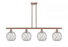  516-4I-AC-G122-8RW-LED - Farmhouse Rope - 4 Light - 48 inch - Antique Copper - Cord hung - Island Light