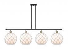  516-4I-BAB-G121-10RW-LED - Farmhouse Rope - 4 Light - 48 inch - Black Antique Brass - Cord hung - Island Light