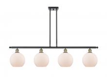  516-4I-BAB-G121-LED - Athens - 4 Light - 48 inch - Black Antique Brass - Cord hung - Island Light