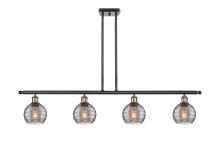  516-4I-BAB-G1213-6SM - Athens Deco Swirl - 4 Light - 48 inch - Black Antique Brass - Cord hung - Island Light