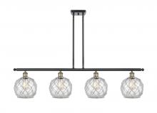  516-4I-BAB-G122-8RW-LED - Farmhouse Rope - 4 Light - 48 inch - Black Antique Brass - Cord hung - Island Light