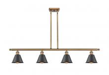  516-4I-BB-M8-BK-LED - Smithfield - 4 Light - 48 inch - Brushed Brass - Cord hung - Island Light