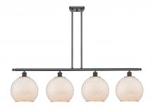  516-4I-OB-G121-10CSN-LED - Farmhouse Chicken Wire - 4 Light - 48 inch - Oil Rubbed Bronze - Cord hung - Island Light