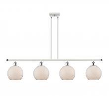  516-4I-WPC-G121-8CSN-LED - Farmhouse Chicken Wire - 4 Light - 48 inch - White Polished Chrome - Cord hung - Island Light