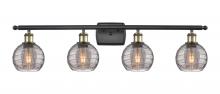  516-4W-BAB-G1213-6SM - Athens Deco Swirl - 4 Light - 36 inch - Black Antique Brass - Bath Vanity Light