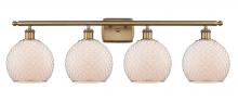  516-4W-BB-G121-8CSN-LED - Farmhouse Chicken Wire - 4 Light - 38 inch - Brushed Brass - Bath Vanity Light