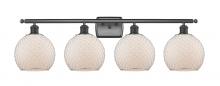  516-4W-BK-G121-8CSN-LED - Farmhouse Chicken Wire - 4 Light - 38 inch - Matte Black - Bath Vanity Light