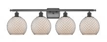  516-4W-OB-G121-8CBK-LED - Farmhouse Chicken Wire - 4 Light - 38 inch - Oil Rubbed Bronze - Bath Vanity Light