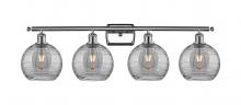  516-4W-PC-G1213-8SM - Athens Deco Swirl - 4 Light - 38 inch - Polished Chrome - Bath Vanity Light