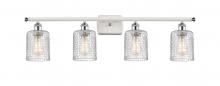  516-4W-WPC-G112C-5CL - Cobbleskill - 4 Light - 35 inch - White Polished Chrome - Bath Vanity Light