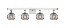  516-4W-WPC-G1213-6SM - Athens Deco Swirl - 4 Light - 36 inch - White Polished Chrome - Bath Vanity Light