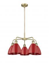  516-5CR-AB-MBD-75-RD - Plymouth - 5 Light - 26 inch - Antique Brass - Chandelier