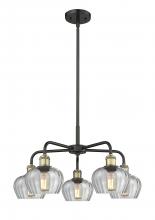  516-5CR-BAB-G92 - Fenton - 5 Light - 25 inch - Black Antique Brass - Chandelier