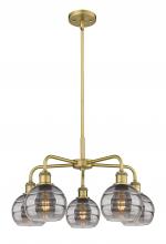  516-5CR-BB-G556-6SM - Rochester - 5 Light - 24 inch - Brushed Brass - Chandelier