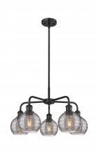  516-5CR-BK-G1213-6SM - Athens Deco Swirl - 5 Light - 24 inch - Matte Black - Chandelier