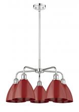  516-5CR-PC-MBD-75-RD - Plymouth - 5 Light - 26 inch - Polished Chrome - Chandelier