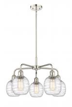  516-5CR-PN-G1013 - Belfast - 5 Light - 24 inch - Polished Nickel - Chandelier