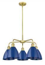  516-5CR-SG-MBD-75-BL - Plymouth - 5 Light - 26 inch - Satin Gold - Chandelier