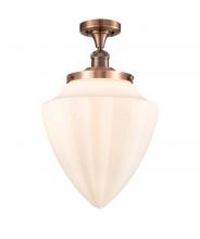  517-1CH-AC-G661-12-LED - Bullet - 1 Light - 12 inch - Antique Copper - Semi-Flush Mount