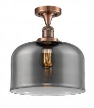  517-1CH-AC-G73-L-LED - Bell - 1 Light - 12 inch - Antique Copper - Semi-Flush Mount