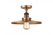 Innovations Lighting 517-1CH-AC-MFR-AC-12-LED - Railroad - 1 Light - 12 inch - Antique Copper - Semi-Flush Mount