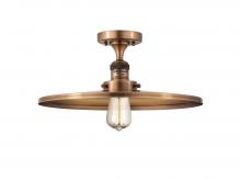  517-1CH-AC-MFR-AC-16-LED - Railroad - 1 Light - 16 inch - Antique Copper - Semi-Flush Mount