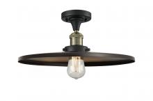  517-1CH-BAB-MFR-BK-16 - Railroad - 1 Light - 16 inch - Black Antique Brass - Semi-Flush Mount