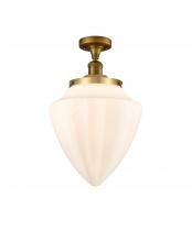  517-1CH-BB-G661-12-LED - Bullet - 1 Light - 12 inch - Brushed Brass - Semi-Flush Mount