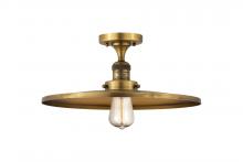  517-1CH-BB-MFR-BB-16 - Railroad - 1 Light - 16 inch - Brushed Brass - Semi-Flush Mount