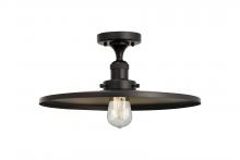 Innovations Lighting 517-1CH-BK-MFR-BK-16-LED - Railroad - 1 Light - 16 inch - Matte Black - Semi-Flush Mount