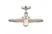 Innovations Lighting 517-1CH-PC-MFR-PC-16-LED - Railroad - 1 Light - 16 inch - Polished Chrome - Semi-Flush Mount