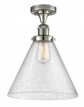  517-1CH-PN-G44-L-LED - Cone - 1 Light - 12 inch - Polished Nickel - Semi-Flush Mount