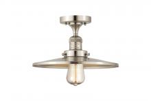  517-1CH-SN-MFR-SN-12-LED - Railroad - 1 Light - 12 inch - Brushed Satin Nickel - Semi-Flush Mount