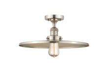  517-1CH-SN-MFR-SN-16-LED - Railroad - 1 Light - 16 inch - Brushed Satin Nickel - Semi-Flush Mount