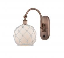 Innovations Lighting 518-1W-AC-G121-8RW-LED - Farmhouse Rope - 1 Light - 8 inch - Antique Copper - Sconce