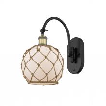 Innovations Lighting 518-1W-BAB-G121-8RB-LED - Farmhouse Rope - 1 Light - 8 inch - Black Antique Brass - Sconce