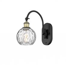  518-1W-BAB-G1215-6-LED - Athens Water Glass - 1 Light - 6 inch - Black Antique Brass - Sconce