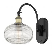  518-1W-BAB-G555-8CL - Ithaca - 1 Light - 8 inch - Black Antique Brass - Sconce