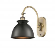  518-1W-BB-M14-BK-LED - Adirondack - 1 Light - 8 inch - Brushed Brass - Sconce