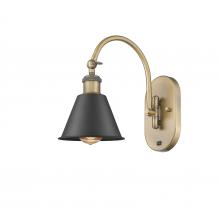 Innovations Lighting 518-1W-BB-M8-BK-LED - Smithfield - 1 Light - 7 inch - Brushed Brass - Sconce