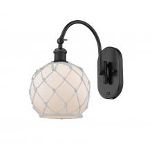 Innovations Lighting 518-1W-BK-G121-8RW-LED - Farmhouse Rope - 1 Light - 8 inch - Matte Black - Sconce