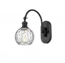  518-1W-BK-G1215-6-LED - Athens Water Glass - 1 Light - 6 inch - Matte Black - Sconce