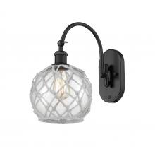  518-1W-BK-G122-8RW-LED - Farmhouse Rope - 1 Light - 8 inch - Matte Black - Sconce