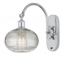  518-1W-PC-G555-8CL - Ithaca - 1 Light - 8 inch - Polished Chrome - Sconce