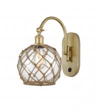  518-1W-SG-G122-8RB-LED - Farmhouse Rope - 1 Light - 8 inch - Satin Gold - Sconce