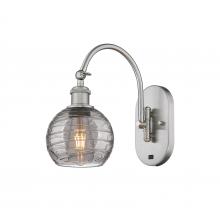  518-1W-SN-G1213-6SM - Athens Deco Swirl - 1 Light - 6 inch - Brushed Satin Nickel - Sconce