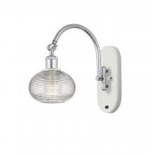  518-1W-WPC-G555-6CL - Ithaca - 1 Light - 6 inch - White Polished Chrome - Sconce